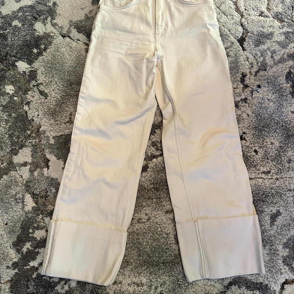 Zara White Flare & Wide Leg Jeans
